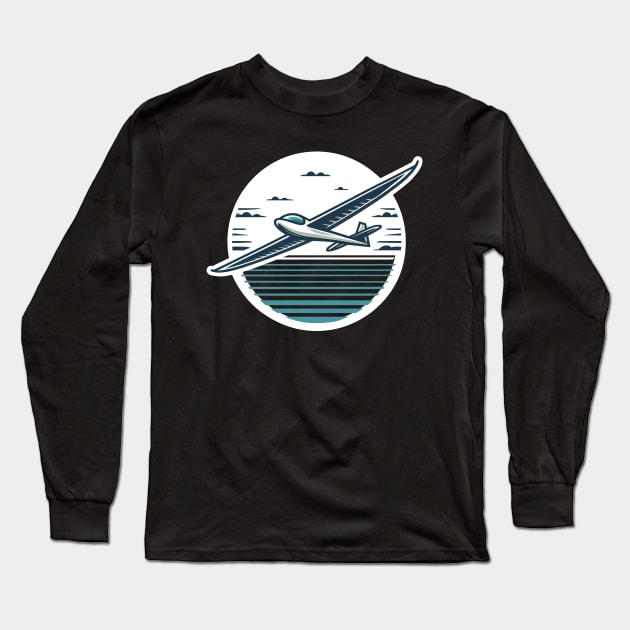 Glider Sailplane Biplane Long Sleeve T-Shirt by ThesePrints